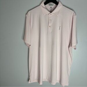 Sun Day Red Logo Stripe NL Classic Fit Golf Polo Shirt Mens XL Light Pink NWT